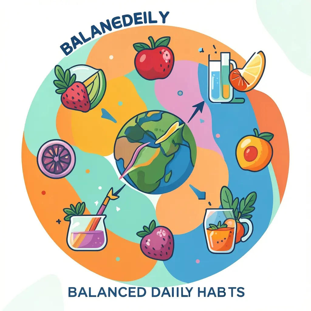 Abstract illustration of balanced daily habits